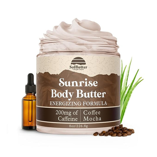 PURPLE CANYON Sunrise Whipped Body Butter 8oz | Coffee Mocha Lotion Infused with Aloe Vera | Skin Cream