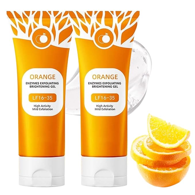 2Pcs Orange Exfoliating Gel For Face & Body,2026 Exfoliating Cleansing Gel Scrub,Pore Orange Peeling Scrub,Deep Clean Pores,Remove Blackheads & Moisturize Skin,All Types Skin