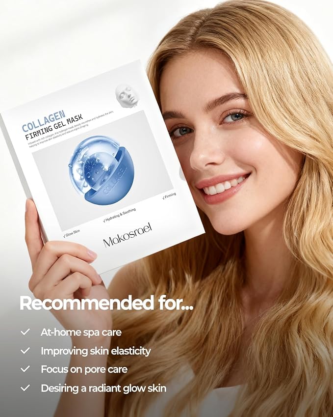 6 Pcs Bio-Collagen Face Mask, Overnight Hydrating Hydrogel Face Masks for All Skin Types - Fine Lines, Elasticity, Pore Minimizing, Firming, Glass Skin Korean Skin Care