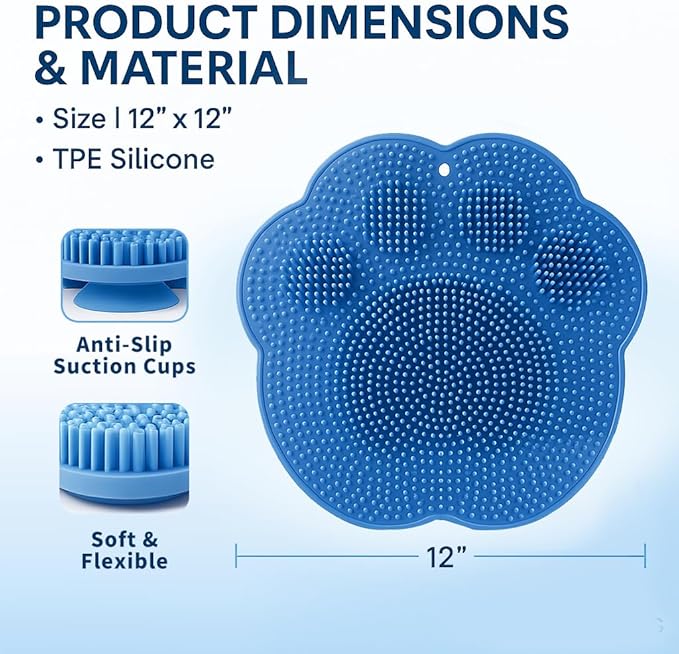 Shower Foot Scrubber Mat – Silicone Foot Brush with Non-Slip Suction Cups, Exfoliating & Massage Pad for Feet and Back Cleaning, Refreshing Shower Experience(4-Pack)