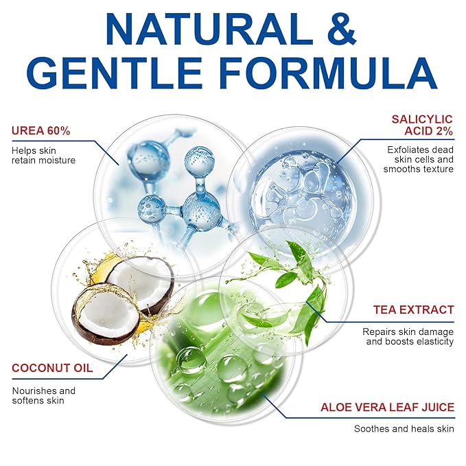 60% Urea with 2% Salicylic Acid Foot Care Stick, Maximum Strength Urea Foot Cream Callus Remover for Dry Cracked Heels, Hands, Knees, Exfoliating Moisturizer, Dead Skin Remover Foot Balm 1.41oz