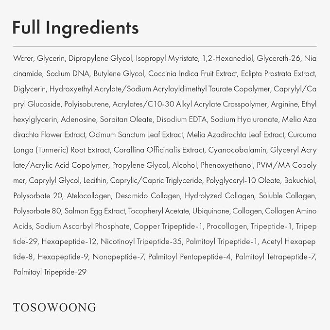 TOSOWOONG Pink Peptide 12 PDRN Serum With Salmon DNA PDRN 10,320ppm, 12 Peptides, Niacinamide, Skin glow, Hydrating, Moisturizing, Firming, Uneven Skin Tone, Korean Skincare, 33ml, 1.11 fl.oz.