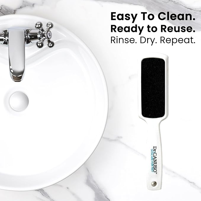 Dr. Canuso Double Sided Toenail Fungus Foot File Callus Remover Foot Scrubber, Safe Professional Pedicure Foot Rasp Removes Thick Toenails Cracked Heels, Dead Skin, Feet Scraper Tools Wet and Dry Feet