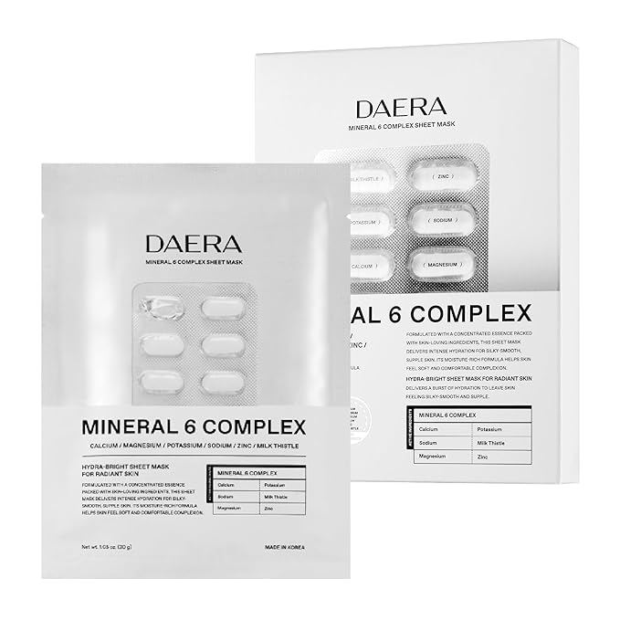 DAERA Korean Brightening & Firming Face Mask 5 Sheets - Hydrating Cream Mask with Botanicals for Dark Spots & Anti-Aging