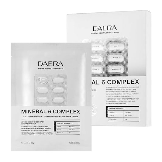 DAERA Korean Brightening & Firming Face Mask 5 Sheets - Hydrating Cream Mask with Botanicals for Dark Spots & Anti-Aging