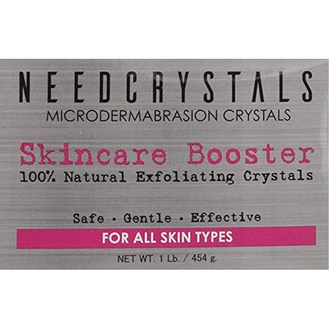 NeedCrystals Microdermabrasion Crystals, DIY Face Scrub. Natural Facial Exfoliator for Dull or Dry Skin Improves Scars, Blackheads, Pore Size, Wrinkles, Blemishes & Skin Texture. 1 lb