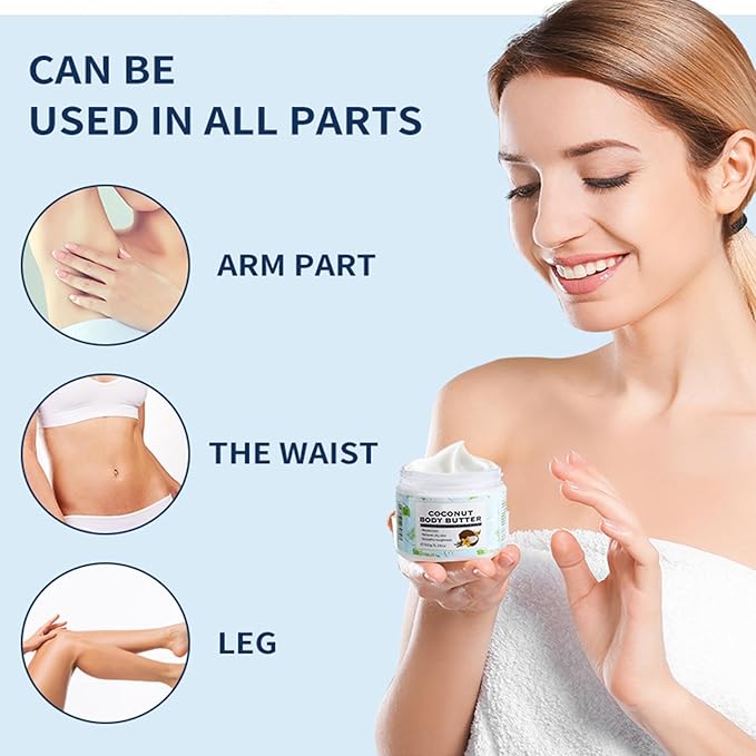 Body Lotion - Coconut Oil Formula Moisturizing Cream for Dry Skin,Deeply Moisturizes,Softens Skin,Coconut Oil for Face,Hands,Feet,Suitable for All Skin Types 5.29 oz