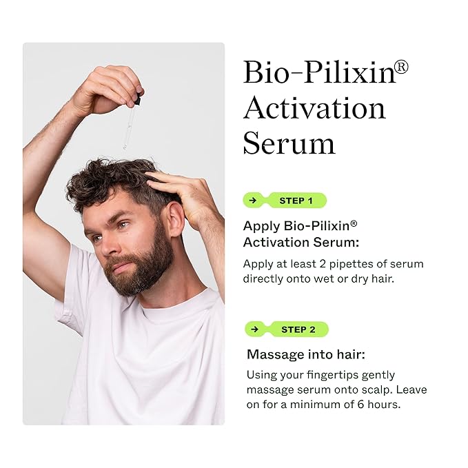 Scandinavian Biolabs Bio-Pilixin® Serum For Men | Helps Reduce Hair Loss Due to Breakage, Help Activate Hair Growth, Stem Cell Technology, Drug-Free Daily Use, Clinically Tested, 100 mL/ 3.4 Oz