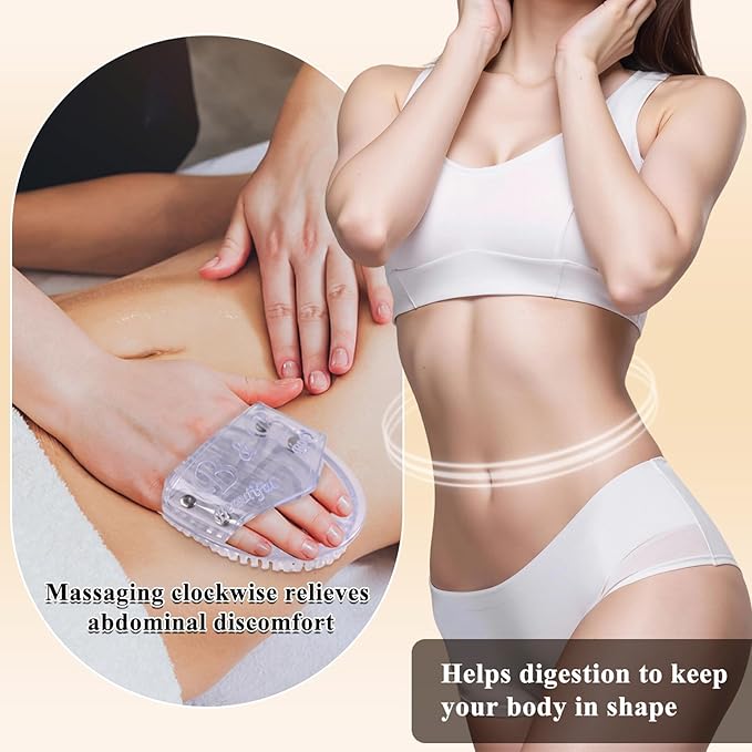 2Pcs Meridian Massage Brush, Upgrade Pro Meridian Brush for Belly, Beauty Salon Professional Custom Meridian Brush, Full Body SPA Massager Relaxation, Acupressure Meridian, Scalp Massage (Clear)