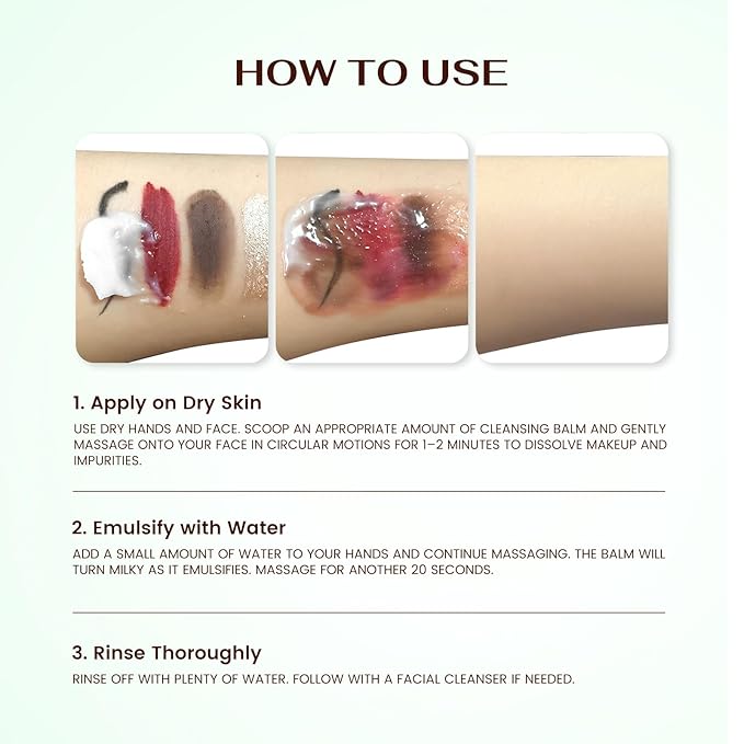 Makeup Remover & Cleanser Balm with Coconut Milk & Multi Natrual Plant Oil for Melting, Cleaning And Moisturizing For All Skin Type