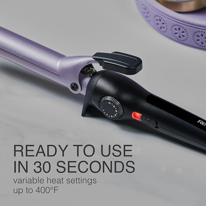 Remington Anti-Static 1-Inch Clipped Curling Iron with Titanium Protection, Fast Heat-Up, Ceramic Barrel for Soft Classic Curls & Defined Waves, Auto Shut-Off
