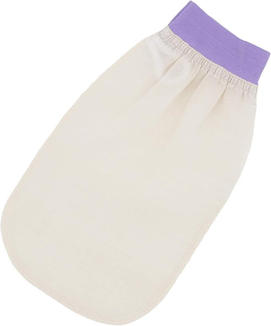 Feel Fine Turkish Exfoliating Mitt – 100% Raw Silk Hammam Kese Glove for Men & Women | Handcrafted Turkish Skin Peeling Scrubber Bath & Sauna Exfoliator (Lilac)