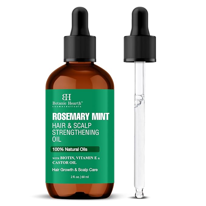 Botanic Hearth Weightless Mint Rosemary Oil for Hair Growth with Biotin, Vitamin E Oils | Lightweight Hydrating Summer Hair Oil for Strengthening, Nourishing & Volumizing for Men and Women| 2Fl Oz