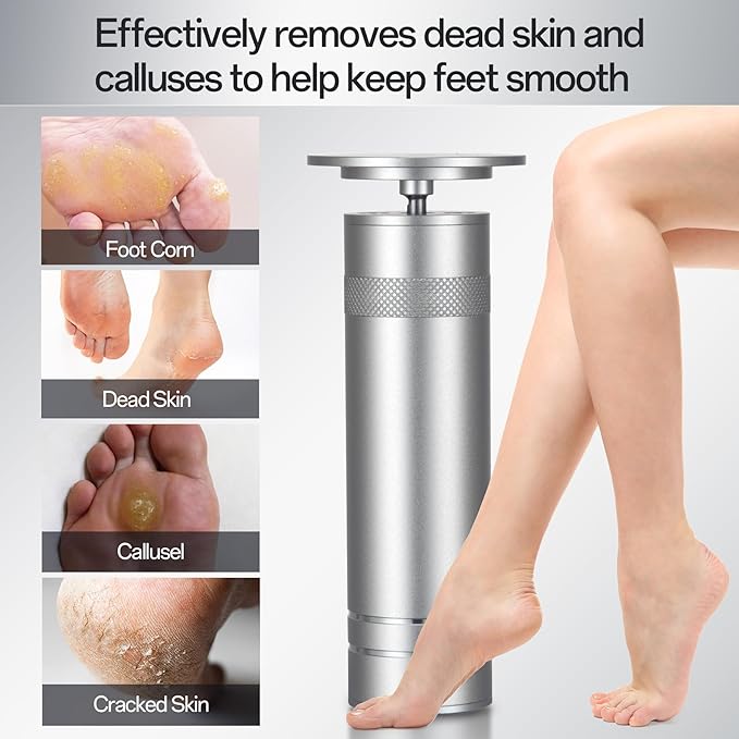 New Version Electric Foot File - Electric Callus Remover for feet,Adjustable Speed Foot File with 60 Pcs Sandpaper Discs for Men & Women Dead Dry Calluses and Cracked Heels,Professional Pedicure Tool