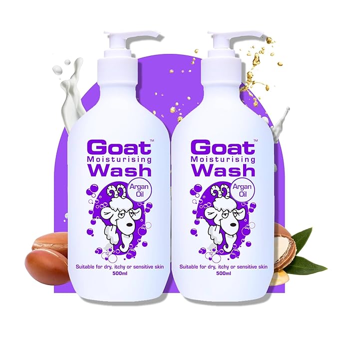 Goat Milk Soap Moisturizing Body Wash Value Duo Pack 16.9 oz - Body Wash to Revive your Skin - Argan Oil