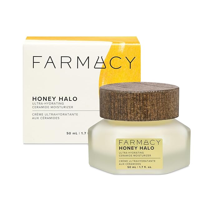 Farmacy Ceramide Face Moisturizer - Honey Halo Hydrating Facial Moisturizer for Dry Skin - Plumps, Soothes + Restores Skin with Potent Ceramides + Buckwheat Honey for a Dewy, Healthy Glow (50ml)