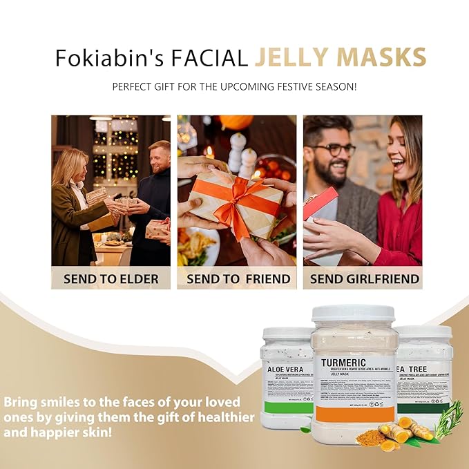 Jelly Mask for Facials, Hydrating & Moisturizing Peel-Off Rubber Gel Face Mask Skin Care for Deep Hydration & Glow, 23 Fl Oz Jar Professional Spa Use for All Skin Types with 24K Gold