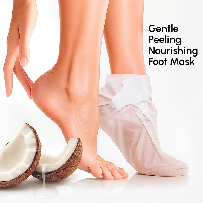 MAREE Foot Peeling Mask – 3-in-1 Foot Mask for Dry Cracked Feet, Callus Remover – Dead Skin Exfoliating Foot Peel Mask with Glycolic Acid – Moisturizing Socks for Men – Spa Self Care Gifts for Women