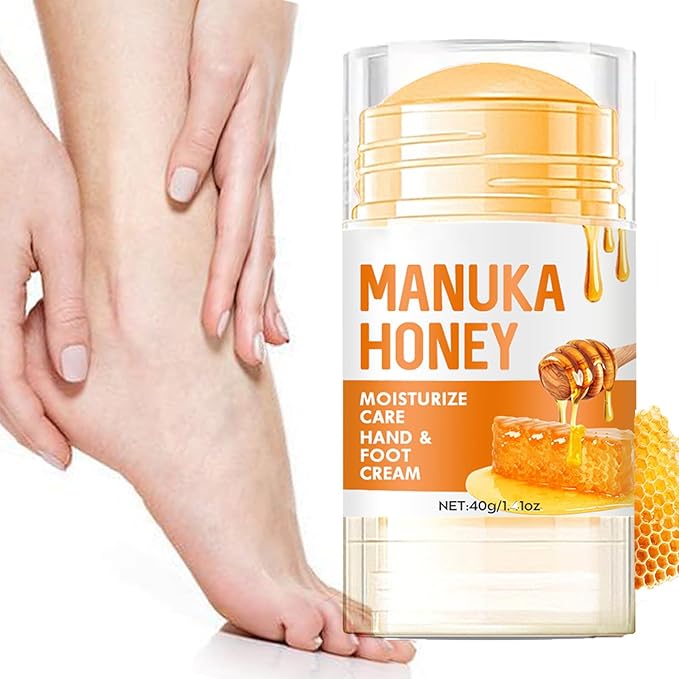 Honey Foot Balm Stick,Manuka Honey Stick Foot Cream for Dry Cracked Heels and Feet Moisturizing & Exfoliating Care for Dry Cracked Feet Knees and Hands Callus 1.41 Oz