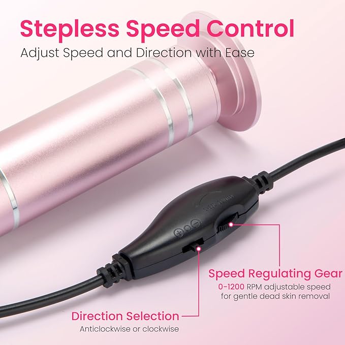 Electric Foot Callus Remover with 60 Pcs Sandpaper Discs, Adjustable Speed Electric Foot File Grinder, Professional Pedicure Tool for Dead Skin & Cracked Heel