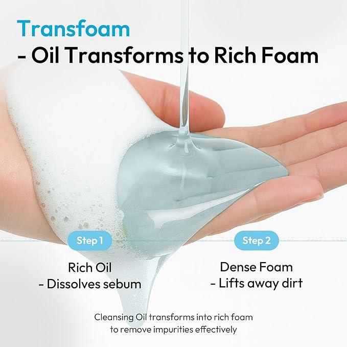 Dual Pore Cleanser, Oil to Foam Daily Facial Wash, Exfoliating Salicylic Acid & Deep Pore Cleansing, Hydrating Facial Cleanser with pH-Balanced Formula, Suitable for Oily, Dry, Sensitive Skin