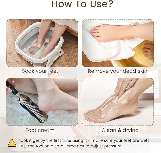 Detachable Colossal Foot Rasp Scraper Big Hole, Professional Pedicure Tool Stainless Steel Dead Skin Remover Foot Scrubber Foot Rasp Callus Remover Heels Repair for Dry and Wet Feet