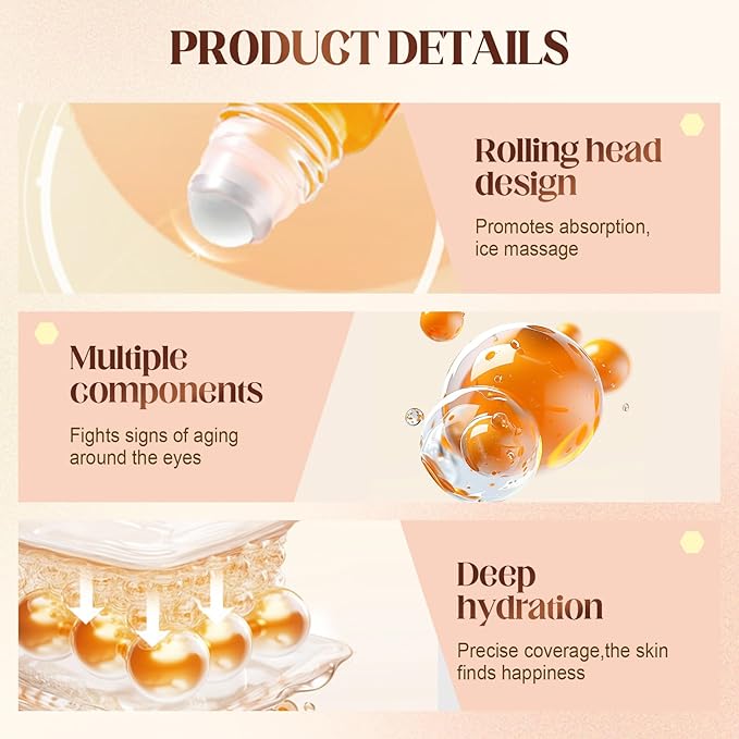 2PCS Lutein Eye Essence Oil, 2025 New VC Lutein Anti-Wrinkle Eye Serum Oil, Hydrating Dark Circles Remover for Daily Eyes Care, Lightweight Tightening Eyes Oils for Women (0.3 Fl Oz (Pack of 1), 3PCS)