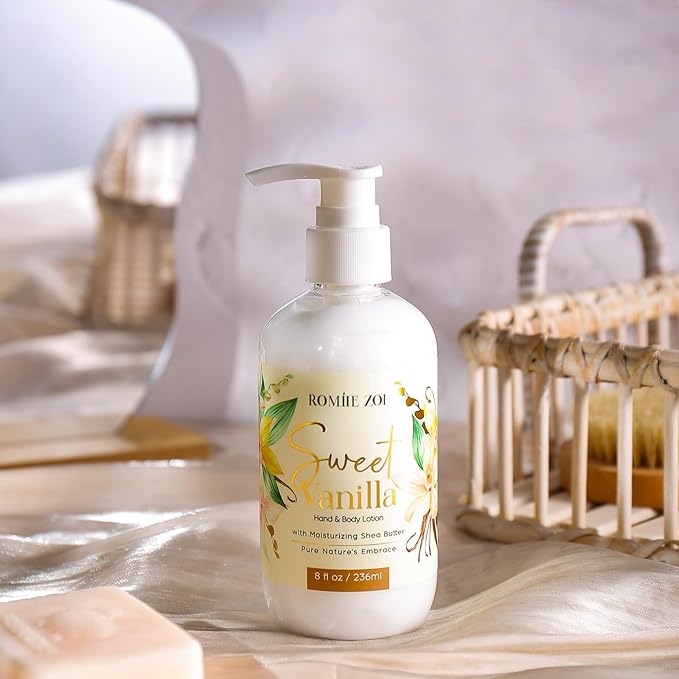 ROMIIE ZOI Daily Hand & Body Lotion with Moisturizing Shea Butter for All Skin Type- Sweet Vanilla - 236 ML / 8 FL OZ