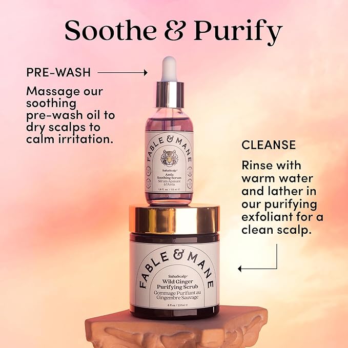 Fable & Mane Amla Soothing Serum with Rosemary Oil Purifies and Balances Irritation. Detox Treatment for Dry, Itchy or Sensitive Scalps