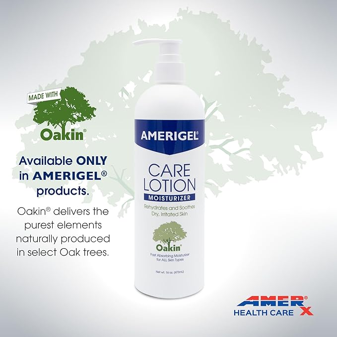 AMERIGEL Care Lotion – Hypoallergenic Moisturizer - Diabetic Skin Care - Rehydrates and Soothes Dry, Irritated Skin - 16 oz.