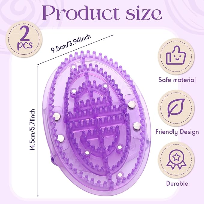 2 Pcs Meridian Massage Brush Magnetic Full Body Meridian Brush Beauty Salon Massage Tools for Full Body SPA Massager Relaxation (Purple)