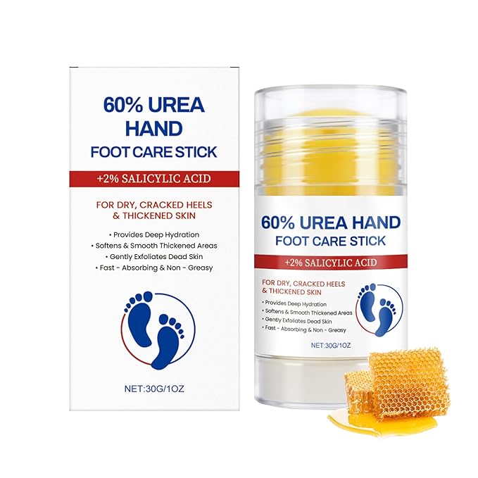 60% Urea Cream with 2% Salicylic Acid Foot Balm, Portable Hand Cream, Foot Cream for Dry Cracked Heels and Feet Hand, Urea Heel Care Stick Callus Remover & Skin Softener, 1oz