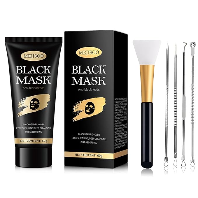 Blackhead Remover Mask,Charcoal Mask Peel Off,Deep Cleaning for Pores Whitehead Blackhead,Oil Control,Fit for Women and Men,with Brush,Extractor Tool.