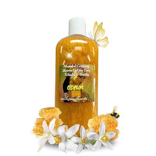Oshun Shower Gel – 8 oz Handmade Body Wash Charged at Altars for Love, Beauty, Attraction & Abundance – African Orisha, Santería & Ifá Inspired – Vegan & Sulfate-Free