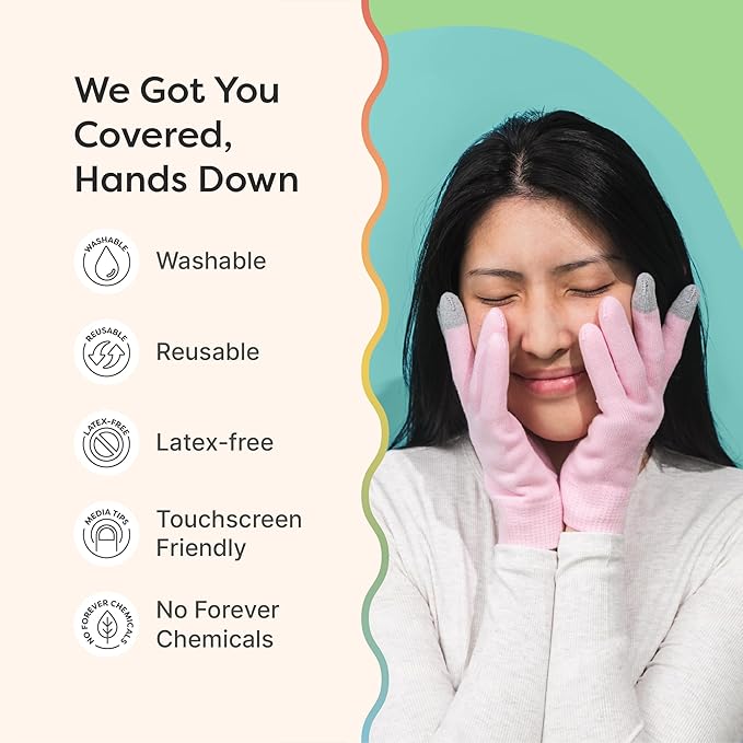 ZenToes Moisturizing Gloves for Dry Hands, Gel Infused with Jojoba Seed Oil, Olive Oil and Vitamin E, Overnight Hand Moisturizer (OSFM, Cotton Pink)