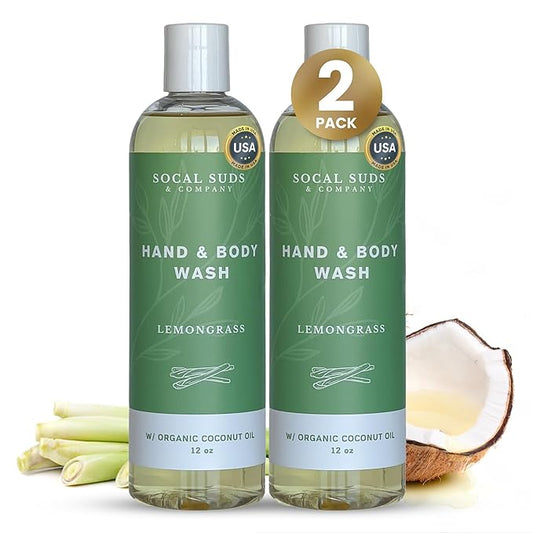 SoCal Suds & Company 12oz Organic Hand & Body Wash- Lemongrass- 2 Pack