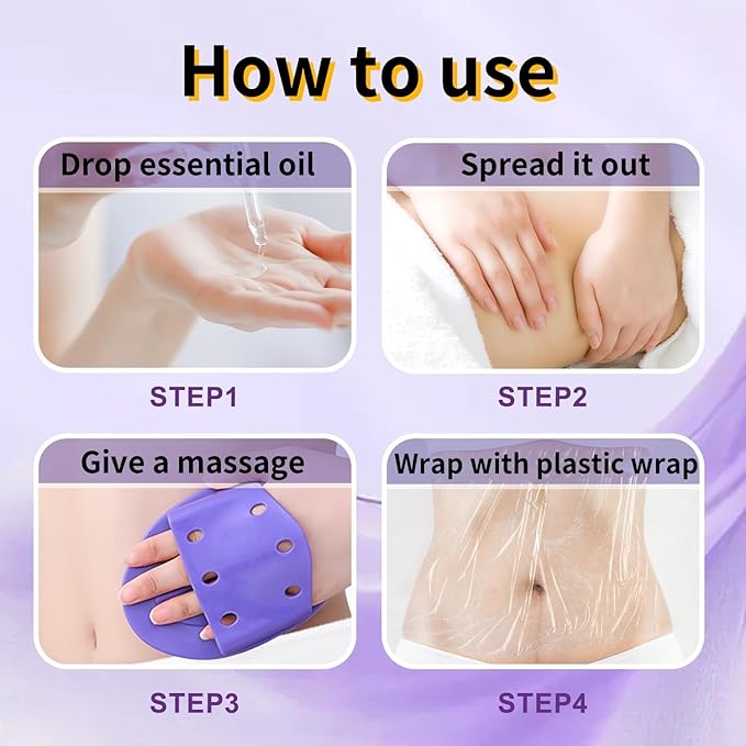 Massage Brush for Belly Body Relaxation Massage Comb Essential Oil Brush Body Scrubber Bath Body Brushes SPA Massager Device, Meridian Pressure Brush for Belly, Arms, Legs, Back (2 Pcs)