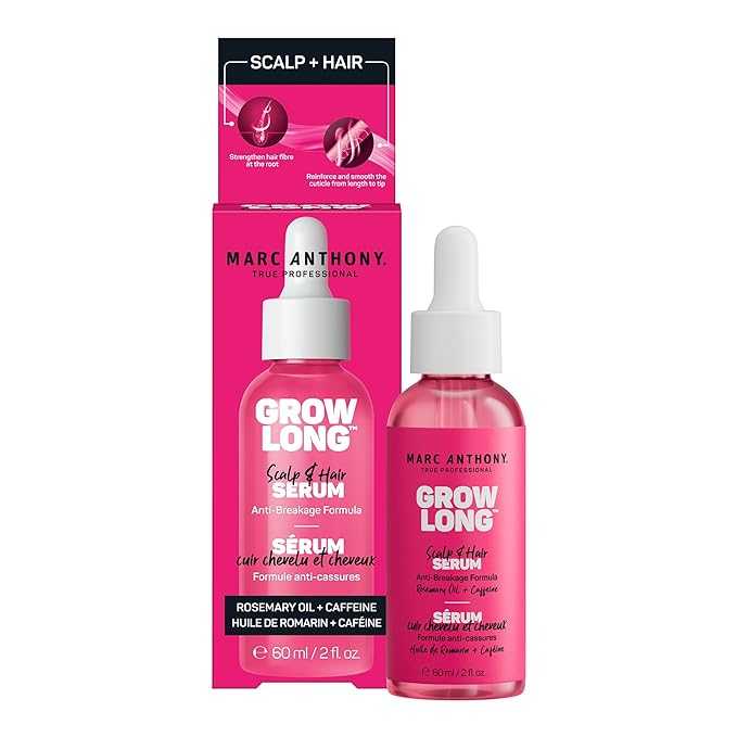Marc Anthony Grow Long Scalp & Hair Serum - Anti-Breakage Formula Nourish, Strengthen & Hydrate Scalp & Hair Follicles - Natural Shine & Fuller-Looking Hair Strands from Root to Tip, 2 fl oz
