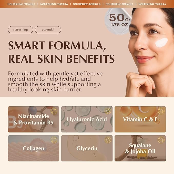 PERFECT ONE Firming Face Cream – Anti-Aging Collagen Moisturizer with Hyaluronic Acid, Niacinamide, and Squalane for firmer, brighter hydrated skin – All-in-One Skin Tightening Facial & Eye Cream, 50g