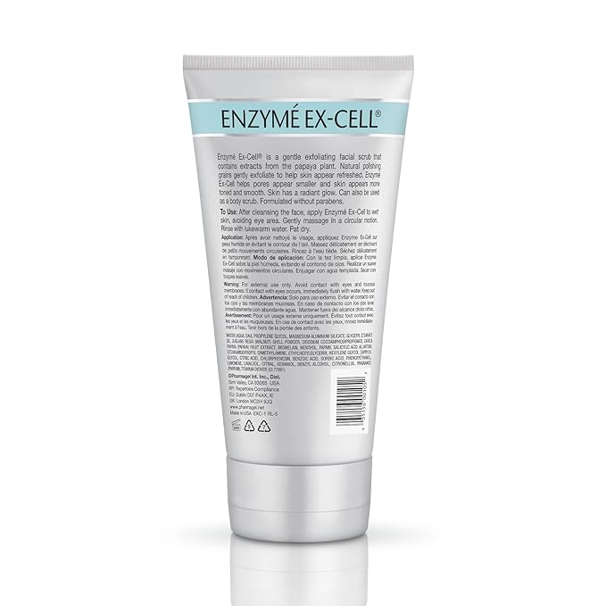 Pharmagel Enzyme Ex-Cell - Gentle Papaya Face Exfoliator Scrub for All Skin Types - 6 Ounces