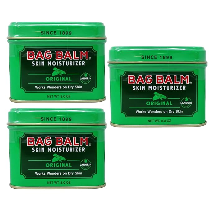 Bag Balm Vermont's Original Hand Moisturizer, Hand Balm for Dry Skin, Cracked Hands, Heels & Dry Hands Treatment, For Dogs and More Ointment, Lotion - 8oz Tin, 3 Pack