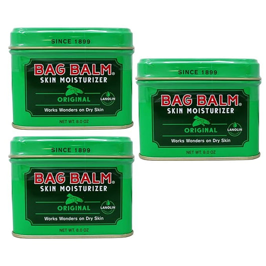 Bag Balm Vermont's Original Hand Moisturizer, Hand Balm for Dry Skin, Cracked Hands, Heels & Dry Hands Treatment, For Dogs and More Ointment, Lotion - 8oz Tin, 3 Pack