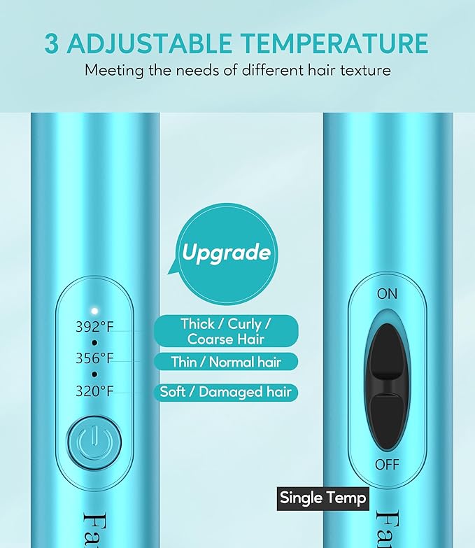 Farery Mini Thermal Brush 3 Temperature Adjustable, 3/4 Inch Travel Curling Iron for Short Hair, Heated Round Brush for Touch-ups and Small Curls, Lightweight Curling Wand for Thin Hair, Dual Voltage