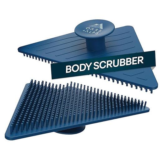 Oars + Alps Silicone Body Scrubber, Exfoliating Body Scrubber, Gently Exfoliate and Cleanse Skin, Non-Slip Handle Cleansing Brush, 1ct