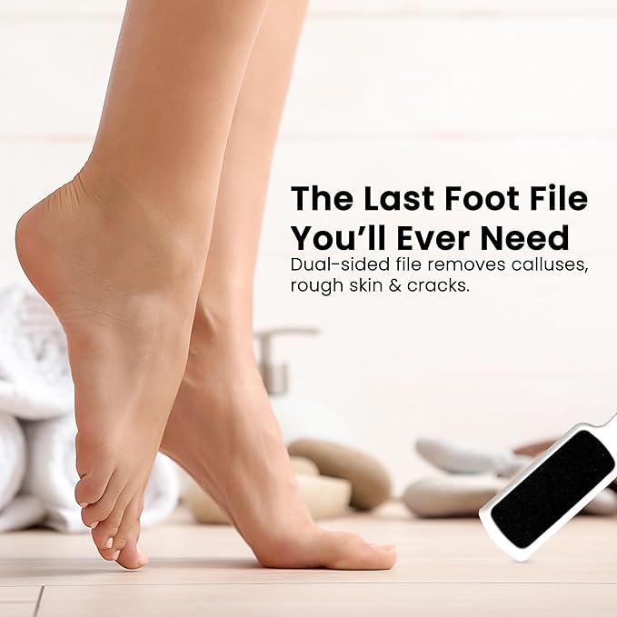 Dr. Canuso Double Sided Toenail Fungus Foot File Callus Remover Foot Scrubber, Safe Professional Pedicure Foot Rasp Removes Thick Toenails Cracked Heels, Dead Skin, Feet Scraper Tools Wet and Dry Feet