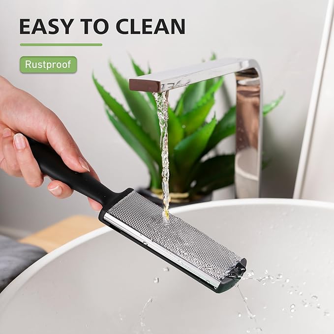 BALUCA Foot Files Callus Remover Stainless Steel Foot Rasp and Dual Sided Feet File Professional Scrubber Pedicure Tools Premium for Feet Care Remove Hard Skin, Black