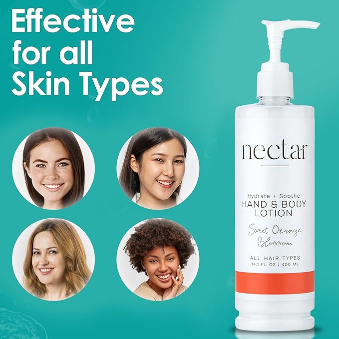 World Amenities - Nectar Pump Bottle Hand and Body Lotion - Moisturizing Lotion with Fresh Fragrance of Orange Flowers