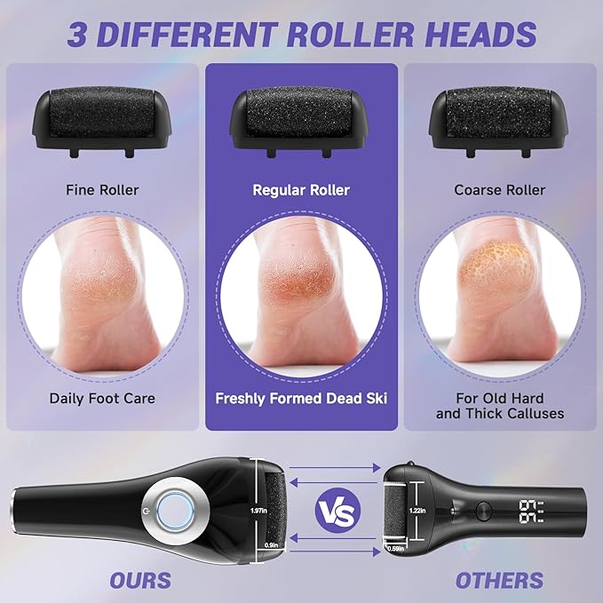 Upgraded Rechargeable Foot Callus Remover, Professional Electric Foot File, 18 in 1 Pedicure Tools Foot Care Kit Pedi Feet Care for Dead, Hard Cracked Dry Skin Ideal Gift (Black)