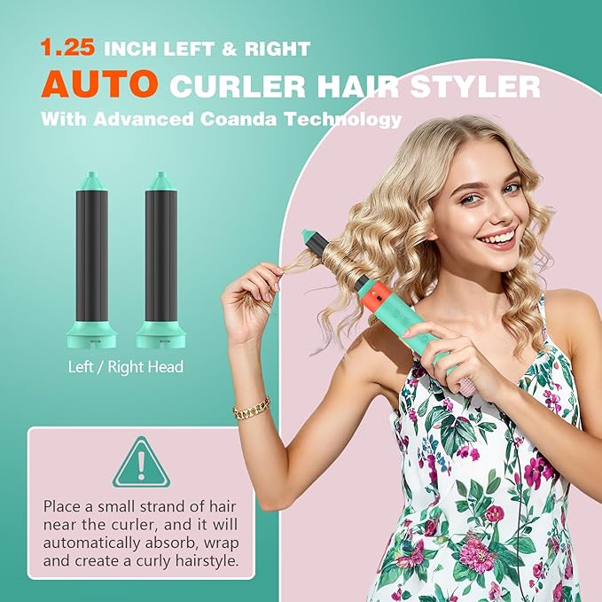 Blow Dryer Brush 6-in-1, Professional Hot Air Styler with Negative Ion, 110000RPM High-Speed Auto-Curlers Hair Styler-Fast Drying, Hot Air Brushes for Curling Volumizing Straightening No Heat Damage