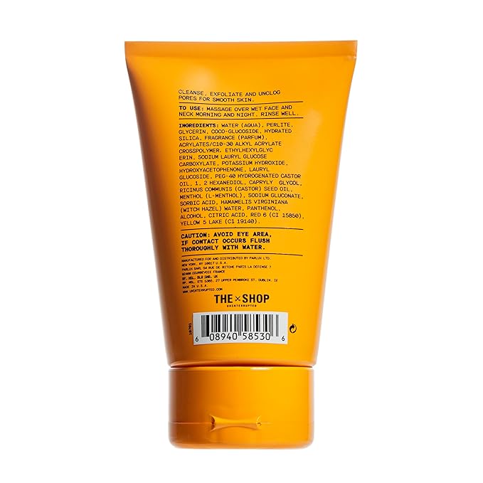 The Shop by LeBron James Men's Daily Exfoliating Face Wash, Gentle Cleanser for All Skin Types, Unclogs Pores, Removes Dirt & Oil, Smoothes Rough & Uneven Texture, Eucalyptus Scent, 4 Fl Oz